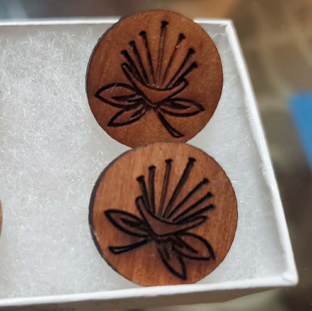 Koa hardwood earrings